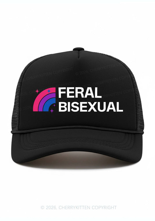 Feral Bisexual Pride Y2K Trucker Hat Cherrykitten