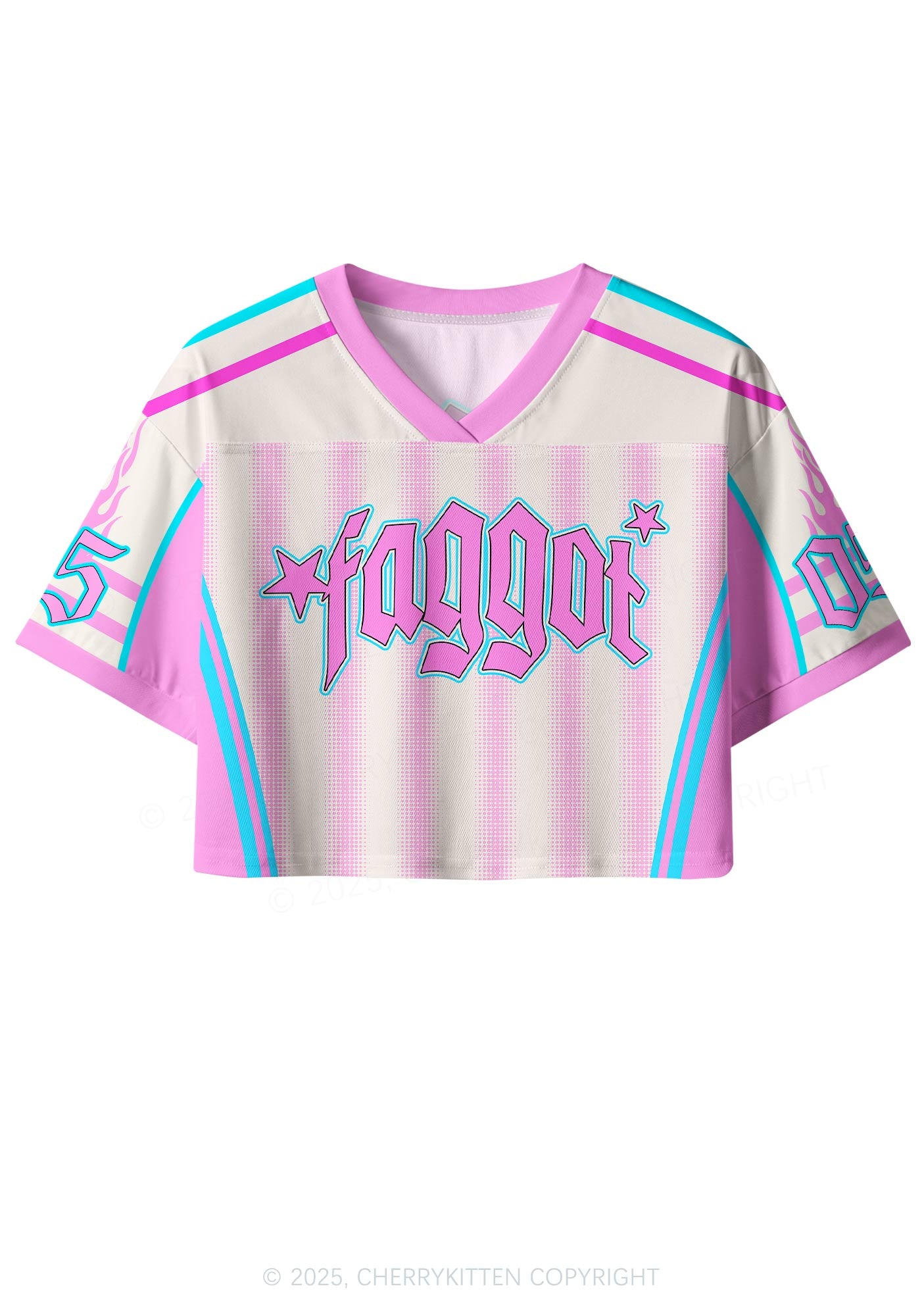Custom Pink Faggot Stars Pride Y2K Crop Sport Jersey Shirts Cherrykitten