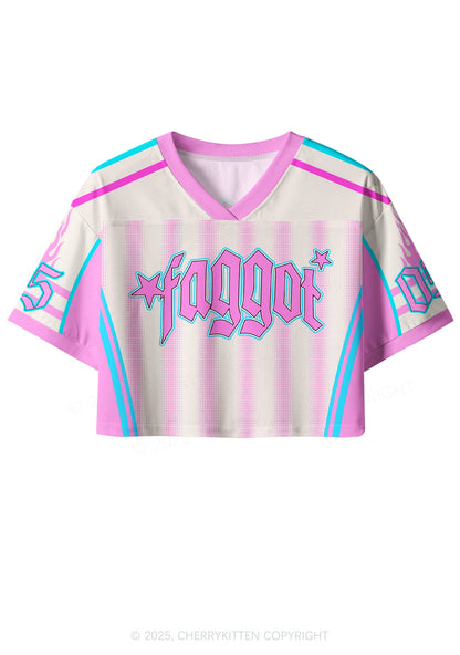Custom Pink Faggot Stars Pride Y2K Crop Sport Jersey Shirts Cherrykitten