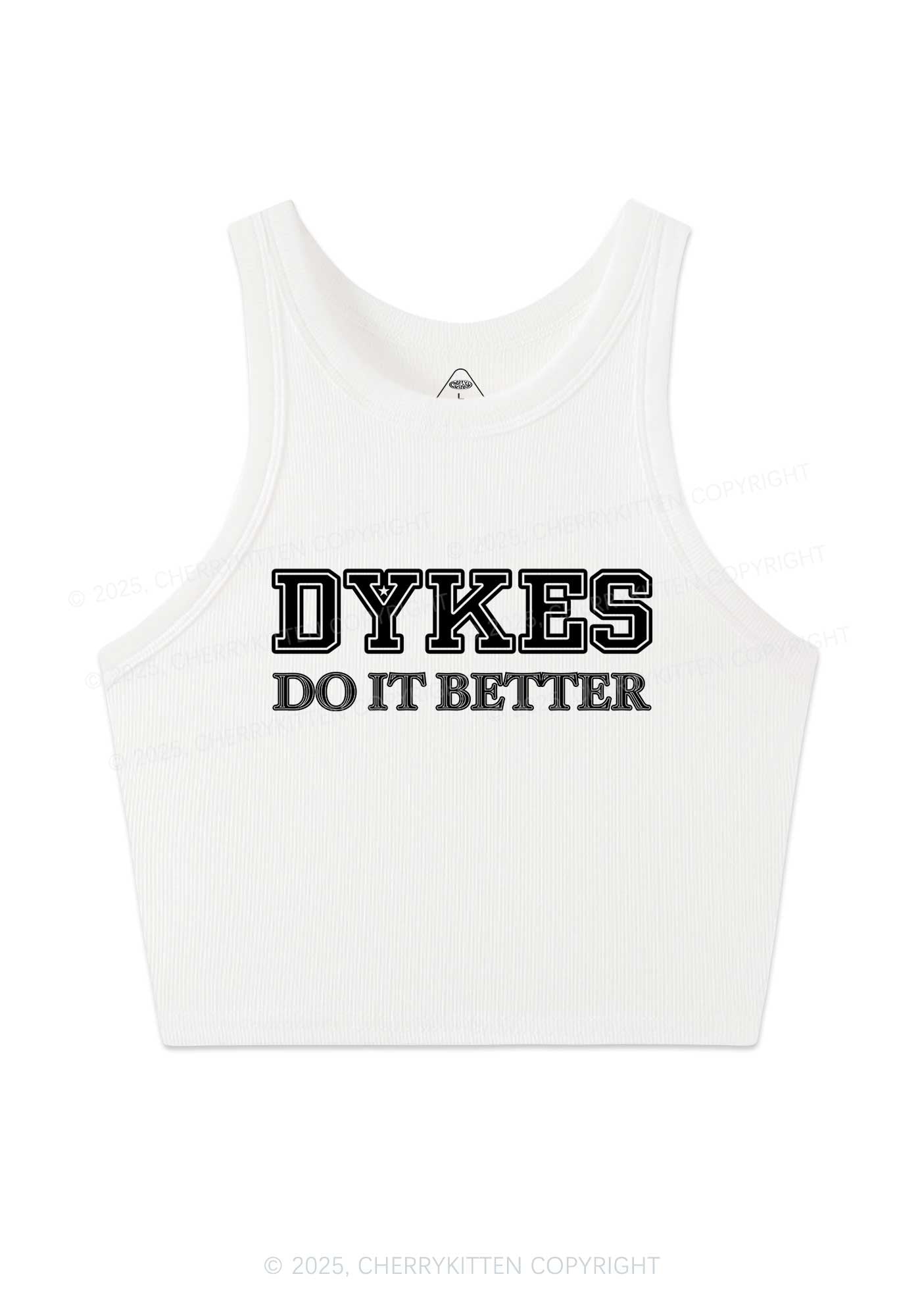 Dykes Do It Better Pride Y2K Crop Tank Top Cherrykitten