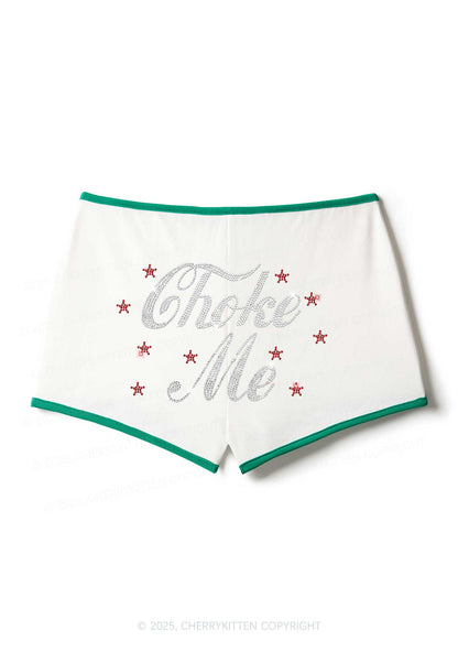 Rhinestone Choke Me Y2K Booty Shorts Cherrykitten