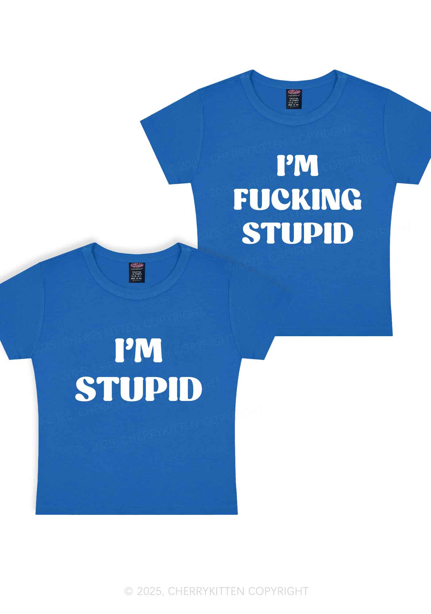 Im Fxxking Stupid Y2K Valentine's Day Baby Tee Cherrykitten