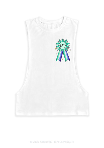 Medal For Gay Pride Y2K Men Muscle Side Cutoff Tank Top Cherrykitten