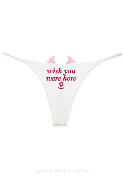 Wish You Were Here Y2K Goth Angel Wings Bikini String Thong Cherrykitten