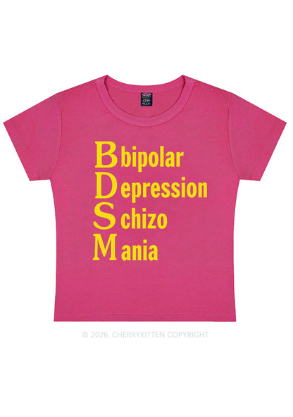 Bipolar Depression Schizo Mania Y2K Baby Tee Cherrykitten