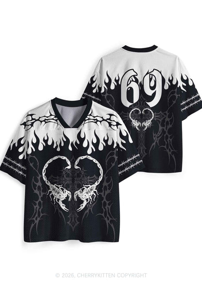Skull Scorpion Heart Y2K Sport Jersey Shirts Cherrykitten