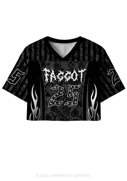 Custom Punk Faggot Pride Y2K Crop Sport Jersey Shirts Cherrykitten