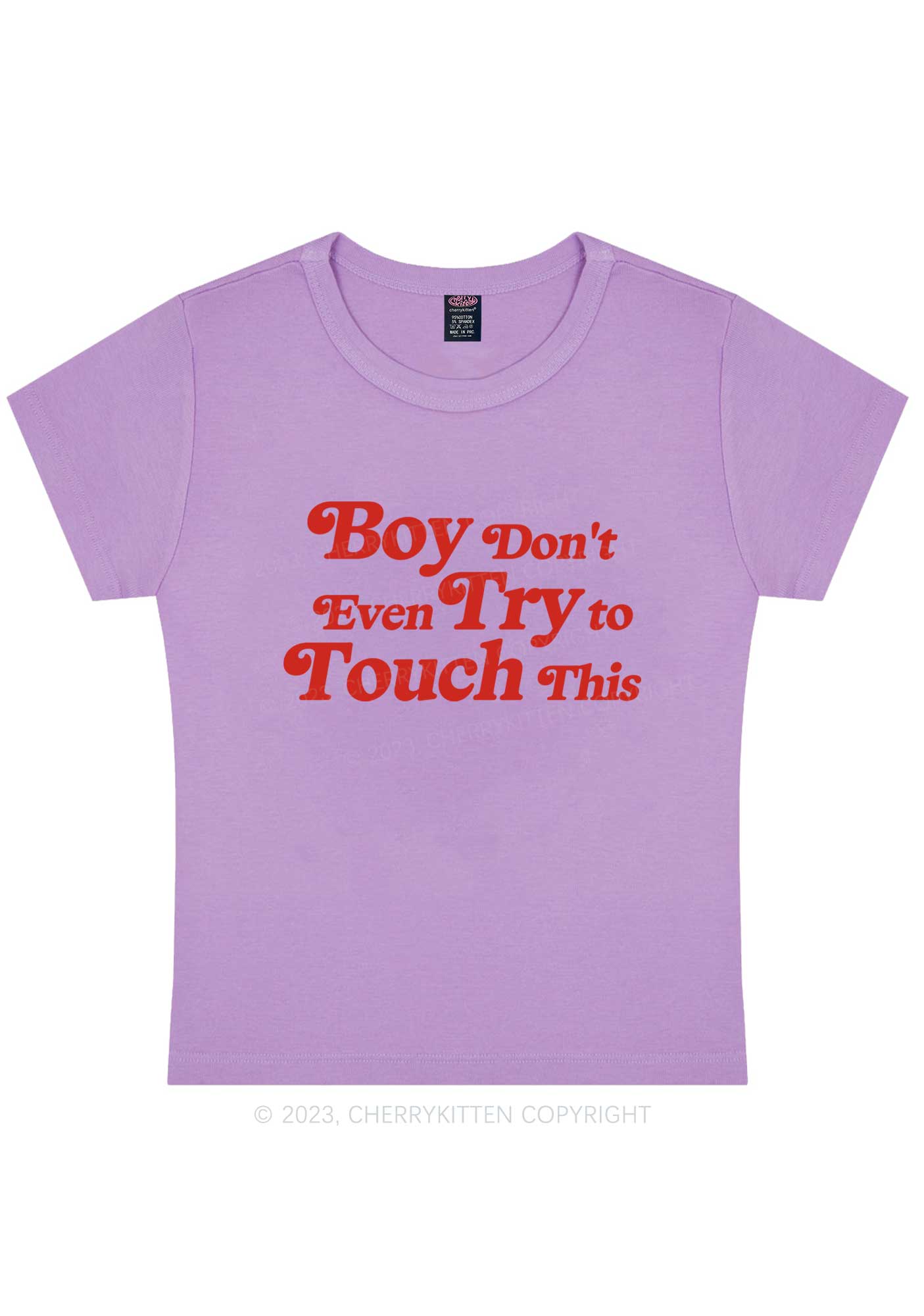Curvy Boy Don't Touch This Y2K Baby Tee Cherrykitten