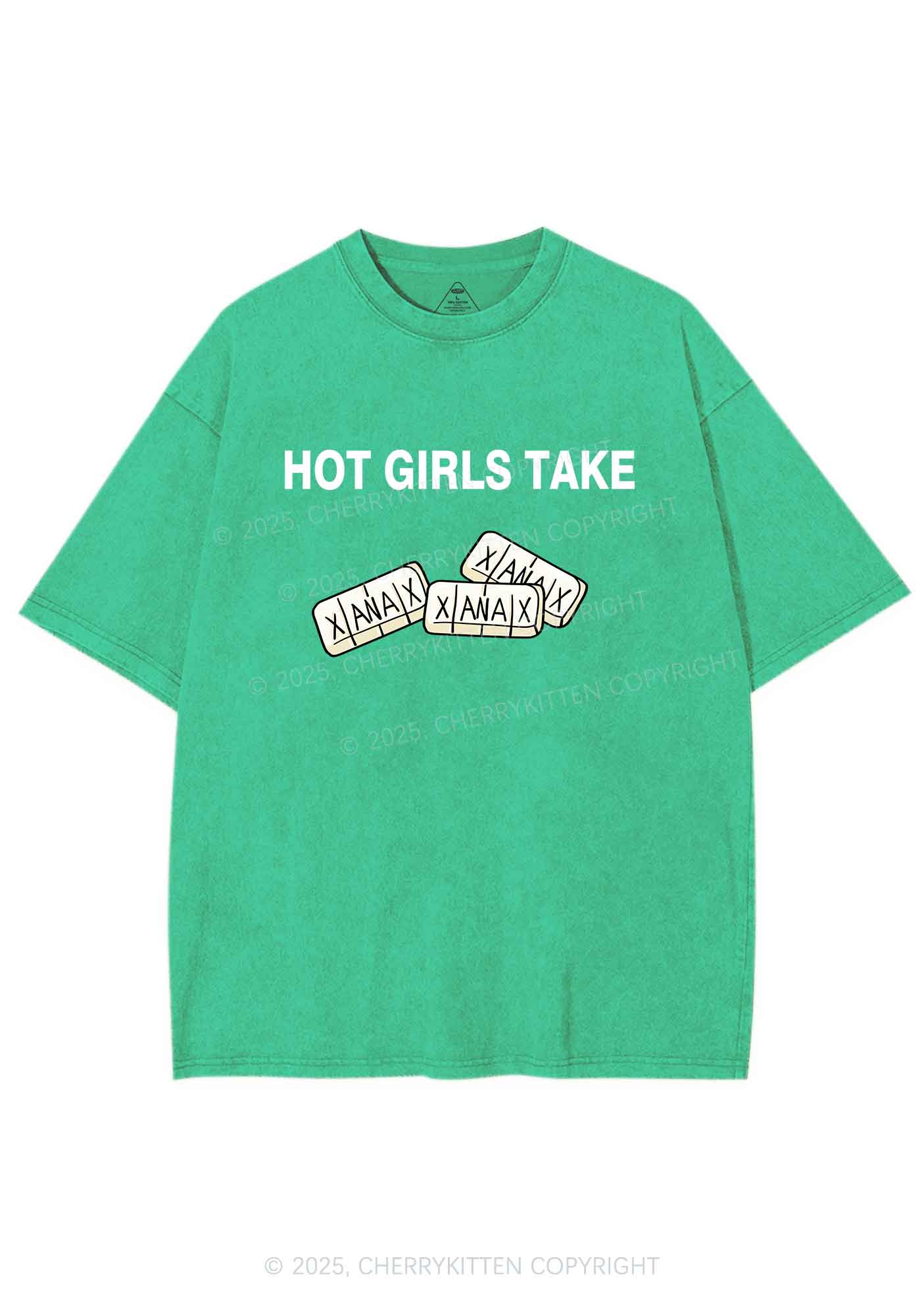 Hot Girls Take Xanax Y2K Shirts Washed Tee Cherrykitten
