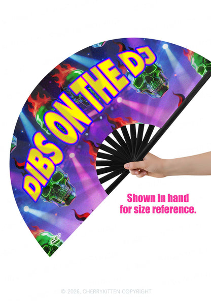 Dibs On The DJ Y2K Rave Hand Fan Cherrykitten