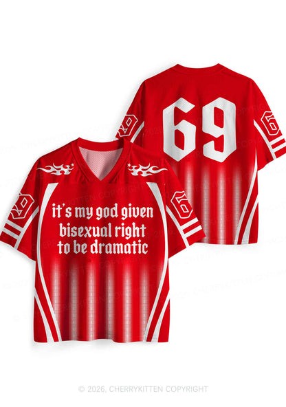 God Given Bisexual Right Pride Y2K Sport Jersey Shirts Cherrykitten