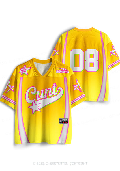 Custom Sunny Yellow Cxxt Star Y2K Sport Jersey Shirts Cherrykitten