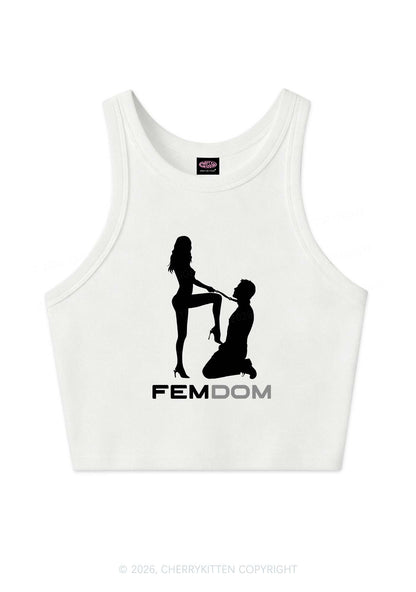 Femdom Silhouette Y2K Crop Tank Top Cherrykitten