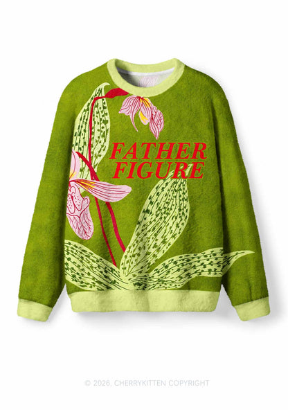 Flower Father Figure Y2K Knit Sweatshirt Cherrykitten