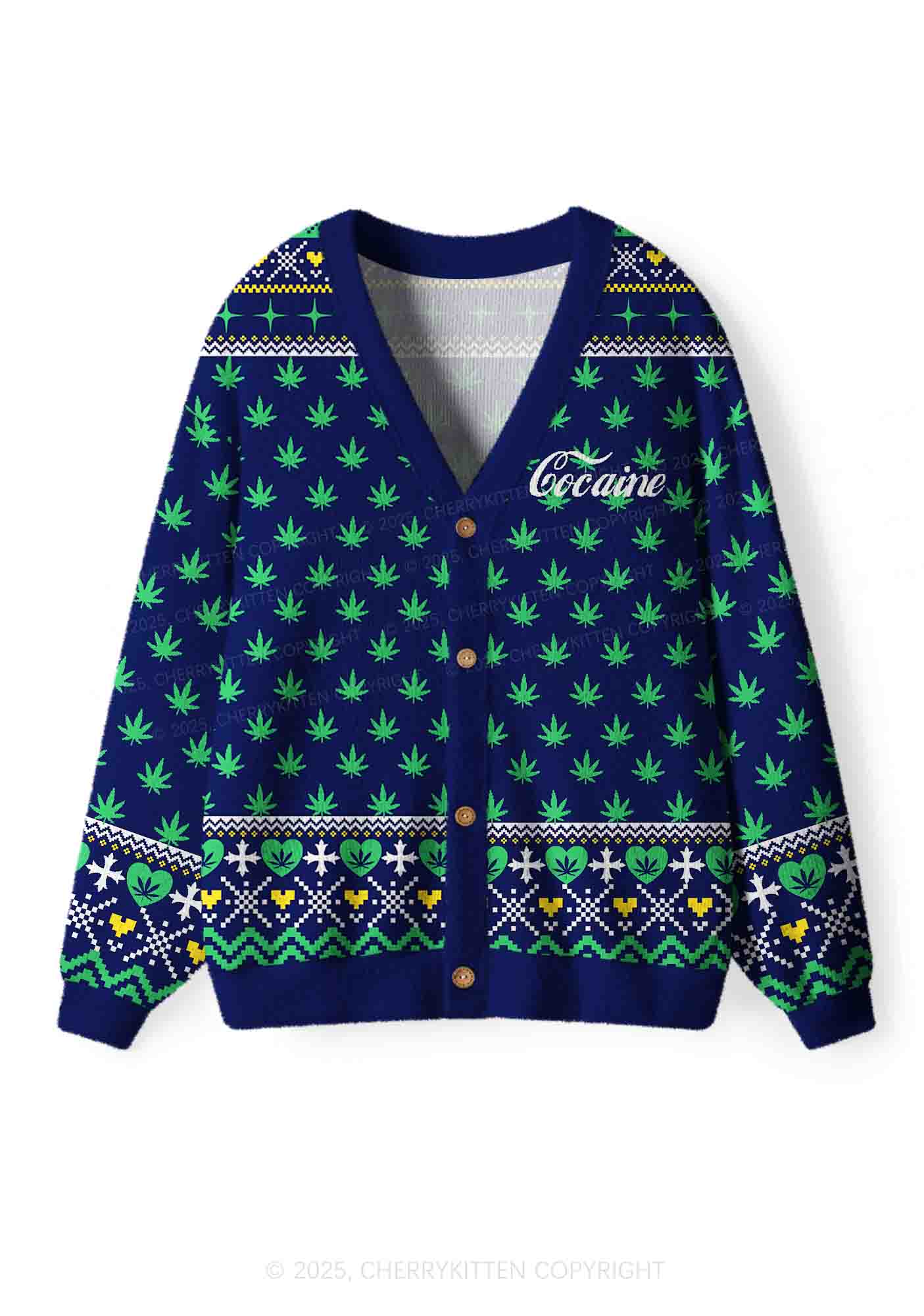 Special Cola Y2K Christmas Cardigan Knit Sweatshirt Cherrykitten