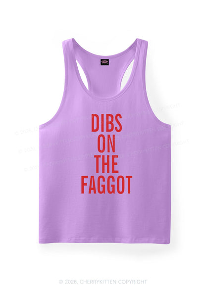 Dibs On The Faggot Pride Y2K Men Racerback Tank Top Cherrykitten