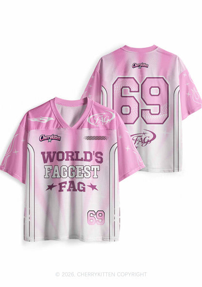 Worlds Faggest Fag Pride Y2K Sport Jersey Shirts Cherrykitten