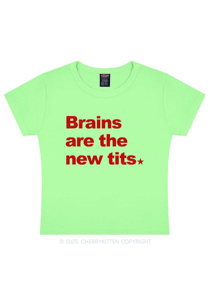 Brains Are New Txts Y2K Baby Tee Cherrykitten