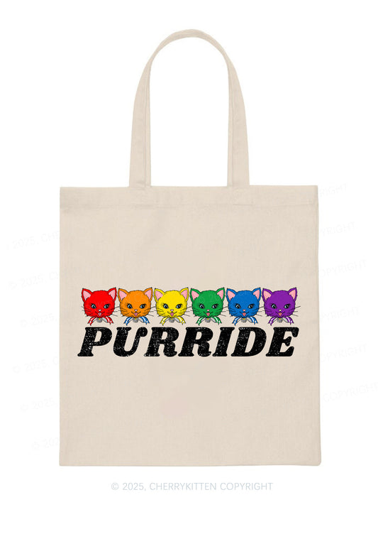 Purride Cat Pride Y2K Canvas Tote Bag Cherrykitten