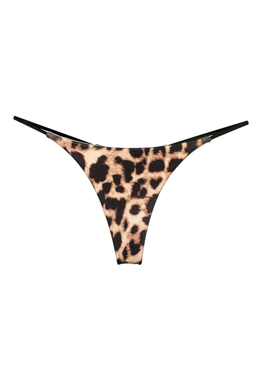 Y2K Black Leopard Print Low Rise Thong Cherrykitten