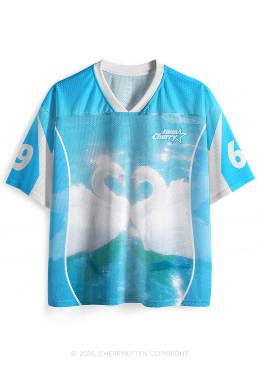 Swan Lovers Y2K Sport Jersey Shirts Cherrykitten