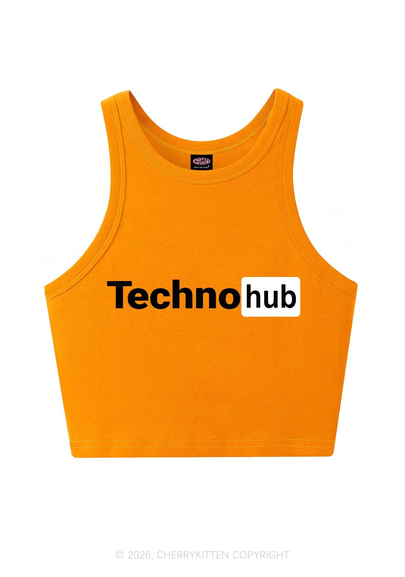 Techno Hub Y2K Crop Tank Top Cherrykitten