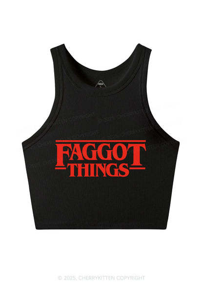 Faggot Things Pride Y2K Crop Tank Top Cherrykitten