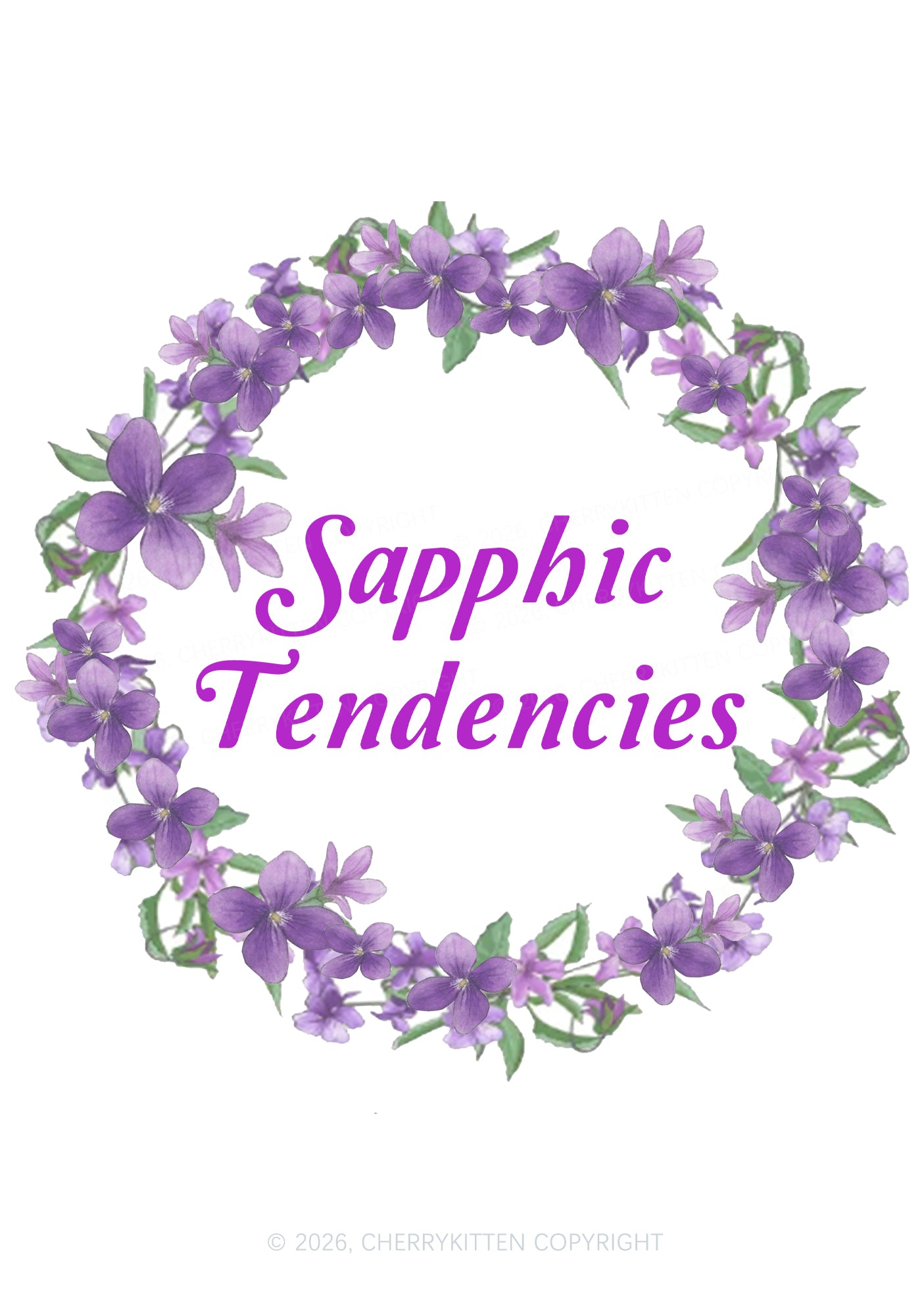 Sapphic Tendencies Violet Wreath Pride 1Pc Y2K Pin Badge Cherrykitten