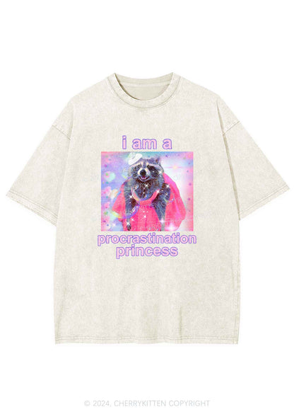 Procrastination Princess Y2K Washed Tee Cherrykitten