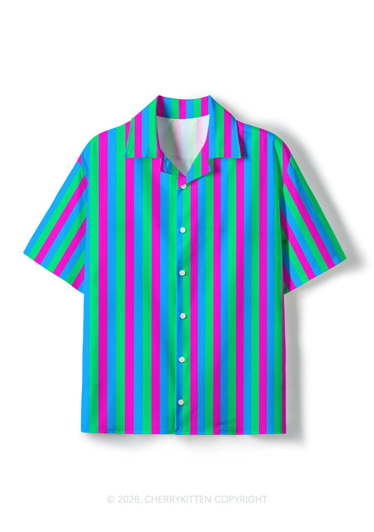 Polysexuality Flag Pride Y2K Print Shirt Cherrykitten