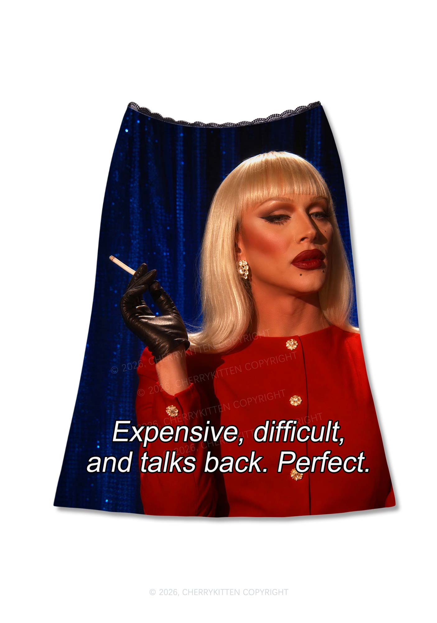 Expensive Difficult And Talks Back Y2K Print Midi Skirt Cherrykitten