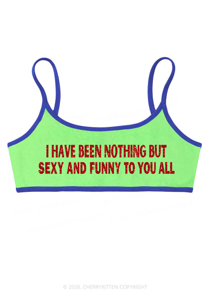 Glitter I Have Been Funny Y2K Super Crop Cami Cherrykitten