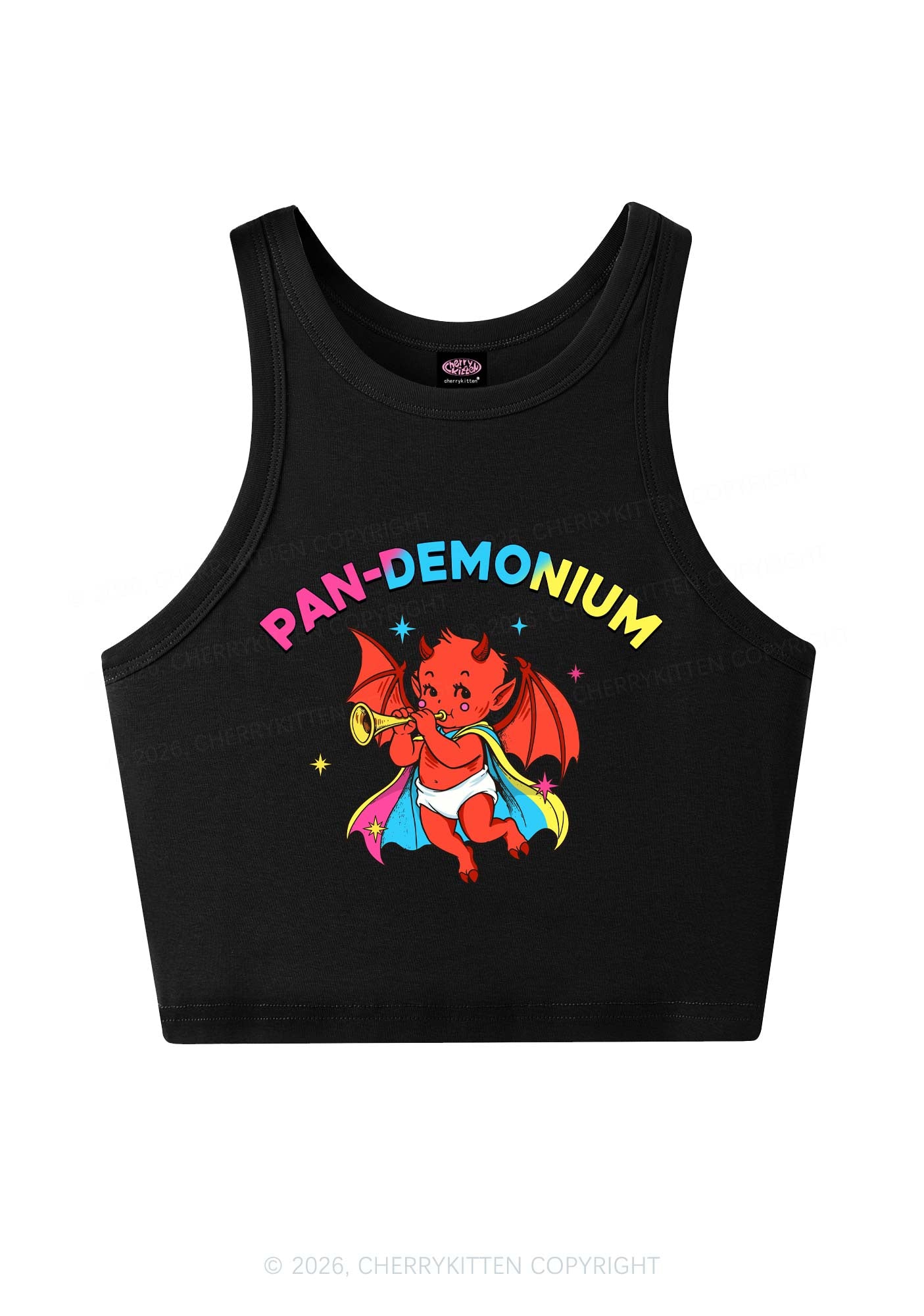 Pandemonium Pride Y2K Crop Tank Top Cherrykitten