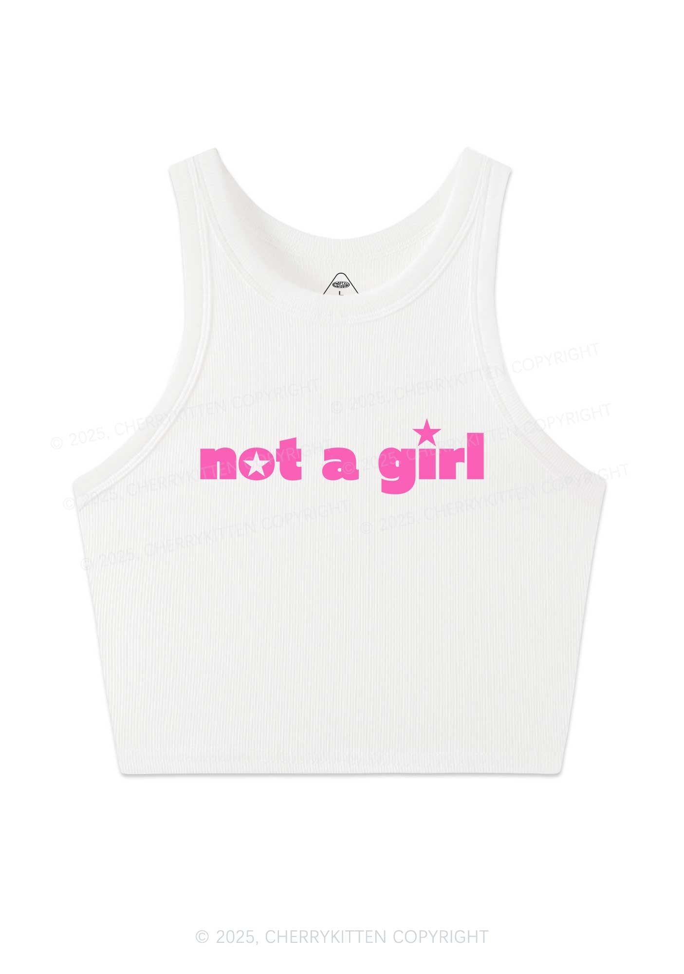 Not A Girl Y2K Crop Tank Top Cherrykitten