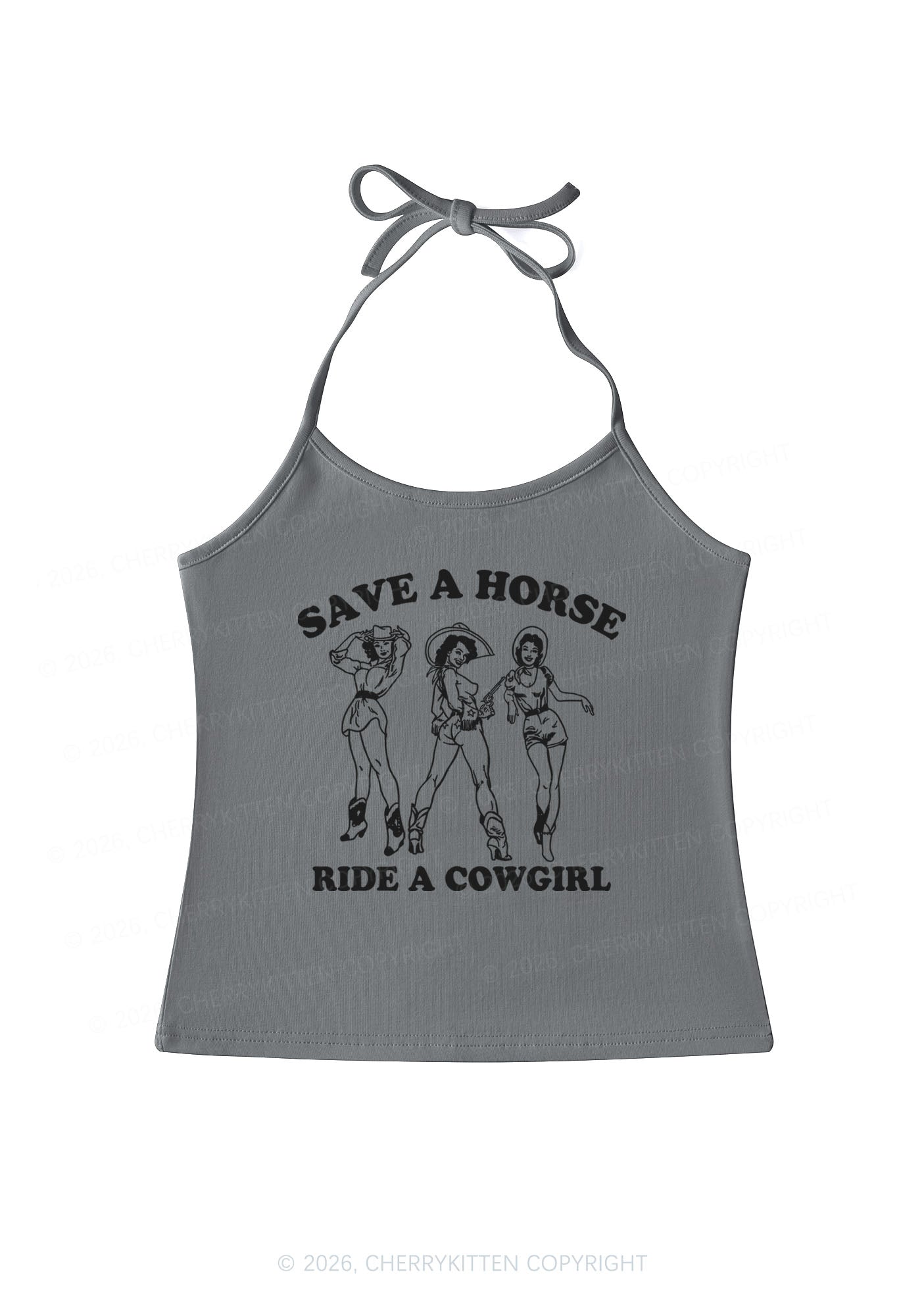 Ride A Cowgirl Pride Y2K Halter Neck Cami Cherrykitten