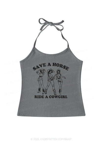 Ride A Cowgirl Pride Y2K Halter Neck Cami Cherrykitten