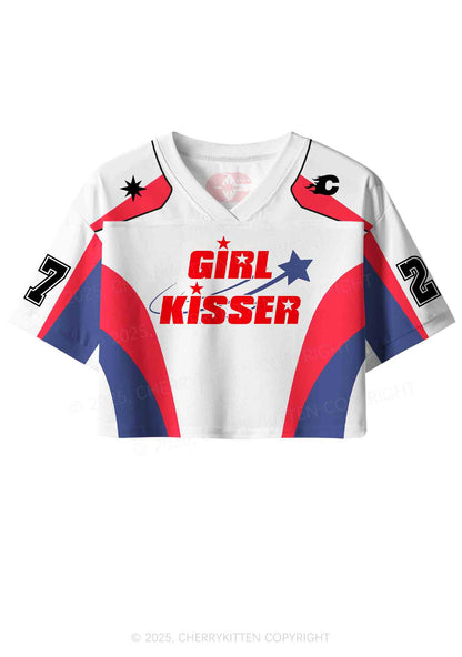 Custom Girl Kisser Pride Y2K Crop Sport Jersey Shirts Cherrykitten