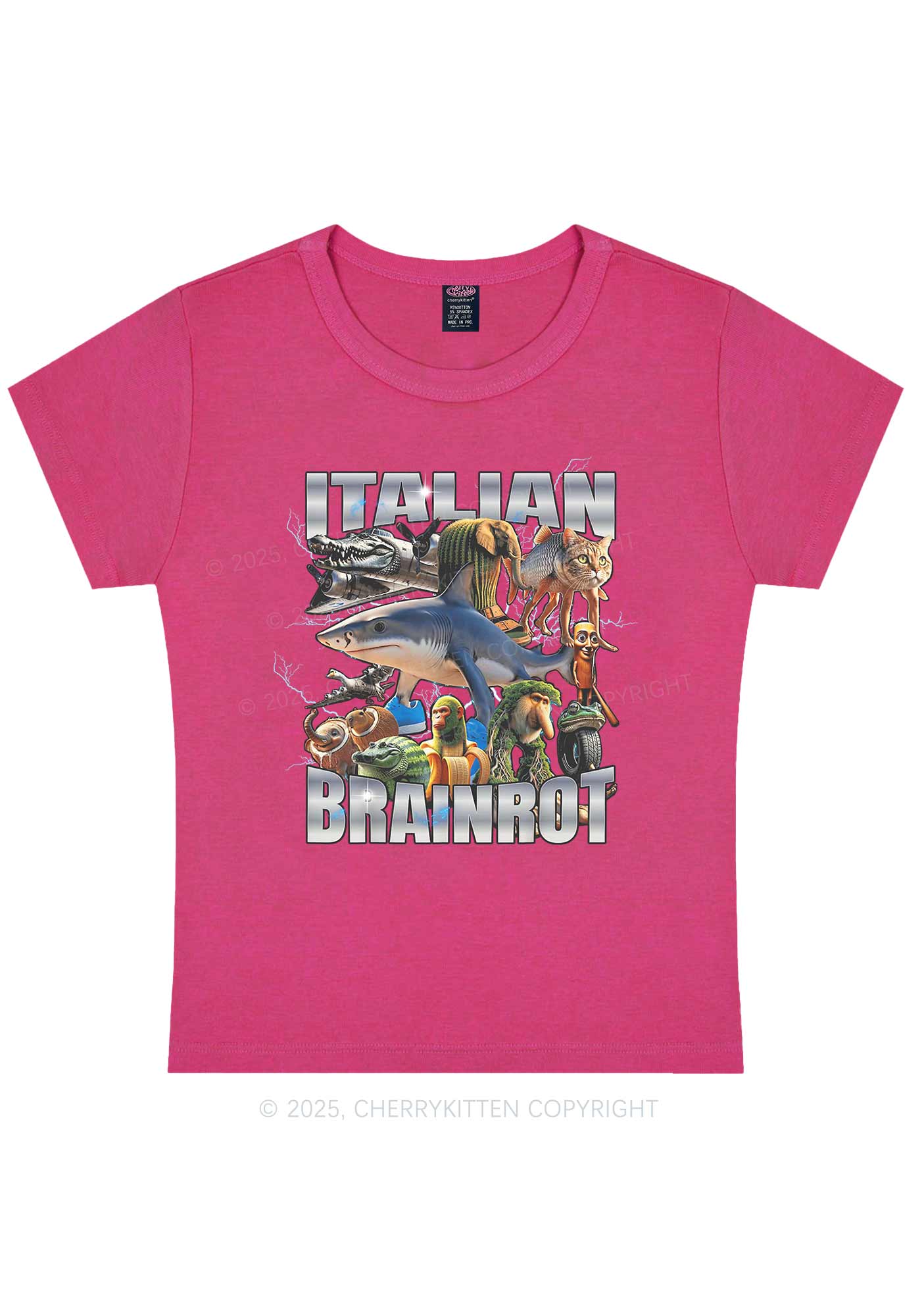 Italian Brainrot Collection Y2K Baby Tee Cherrykitten