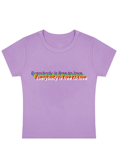 Everybody Is Free To Love Y2K Baby Tee