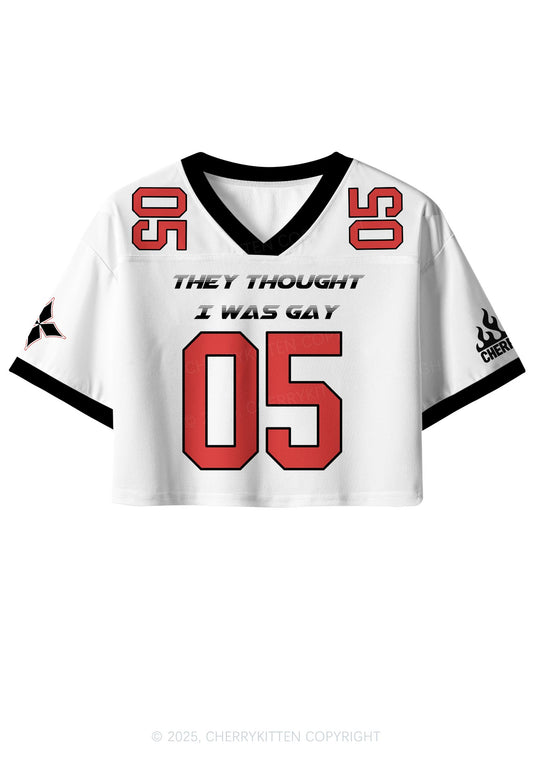 Custom I Was Gay Two Sides Pride Y2K Crop Sport Jersey Shirts Cherrykitten