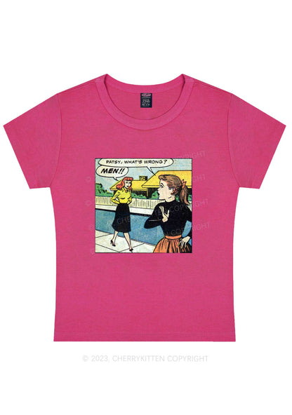 Curvy What's Wrong Men Y2K Baby Tee Cherrykitten