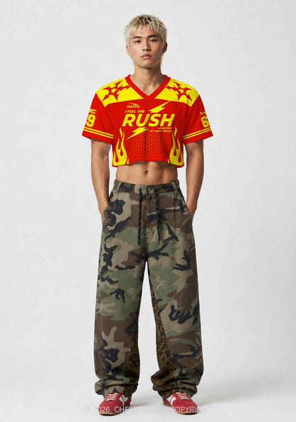 I Feel The Rush Y2K Crop Sport Jersey Shirts Cherrykitten