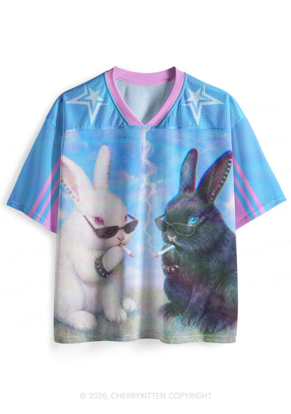 Smoking Punk Bunny Y2K Sport Jersey Shirts Cherrykitten