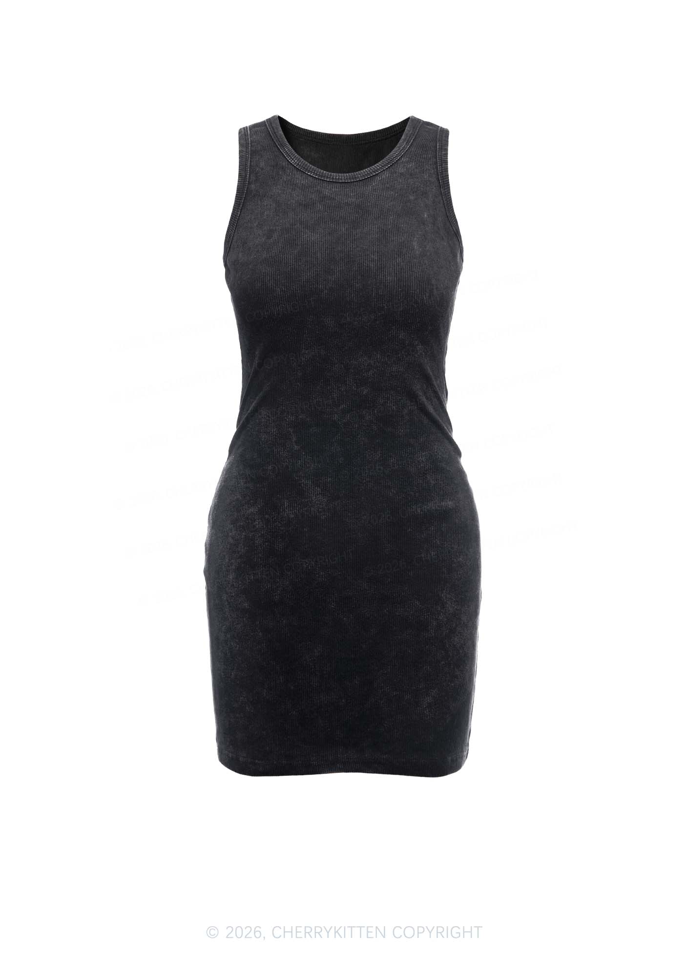 Plain Y2K Washed Tank Dress Cherrykitten