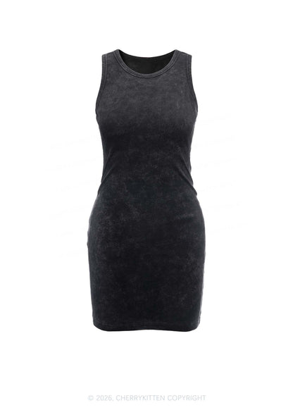 Plain Y2K Washed Tank Dress Cherrykitten