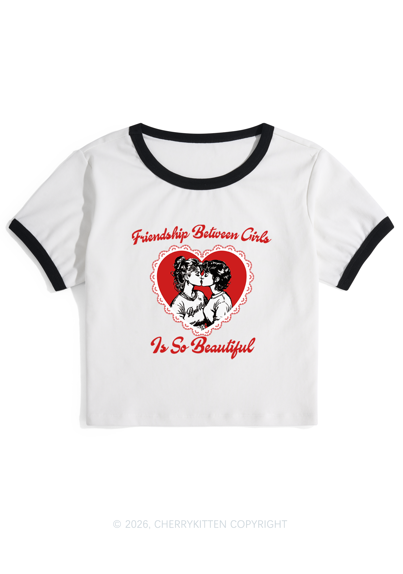 Friendship Between Girls Pride Y2K Ringer Tee Cherrykitten