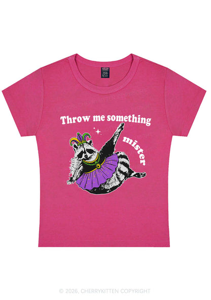 Throw Me Something Mister Raccoon Y2K Baby Tee Cherrykitten