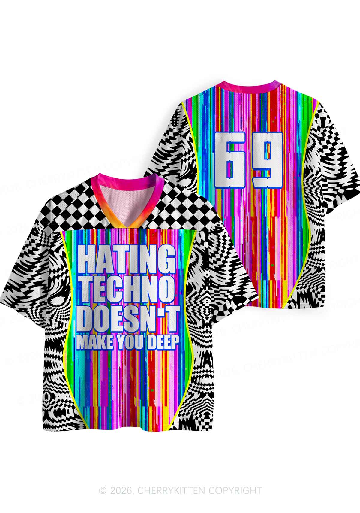 Hating Techno Y2K Sport Jersey Shirts Cherrykitten