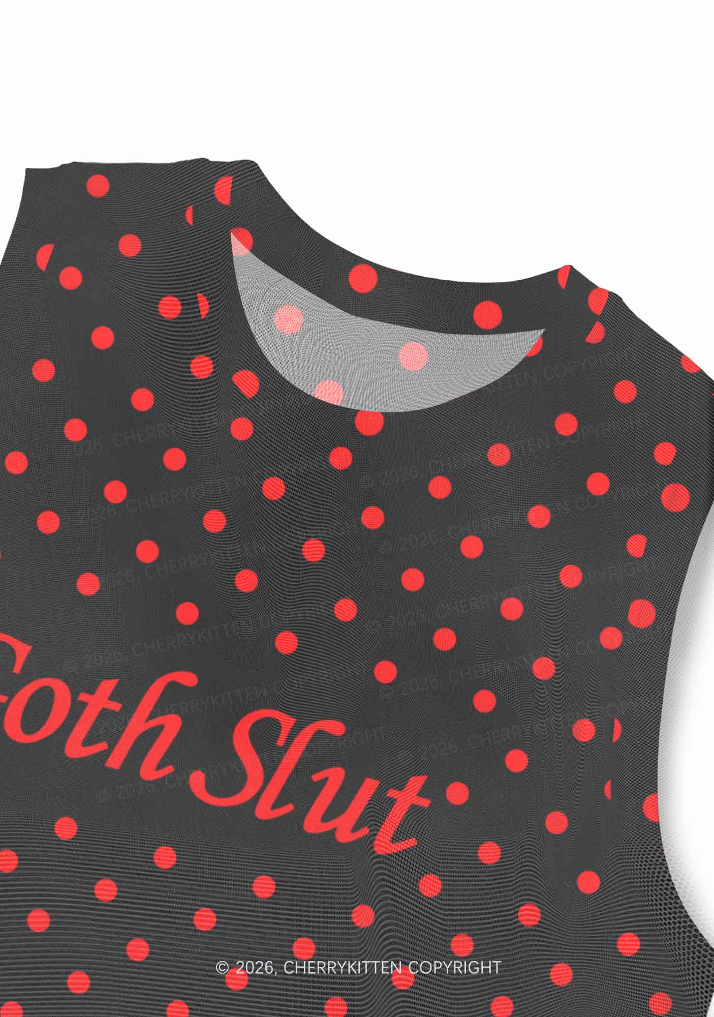 Goth Slxt Y2K Mesh Muscle Tank Cherrykitten