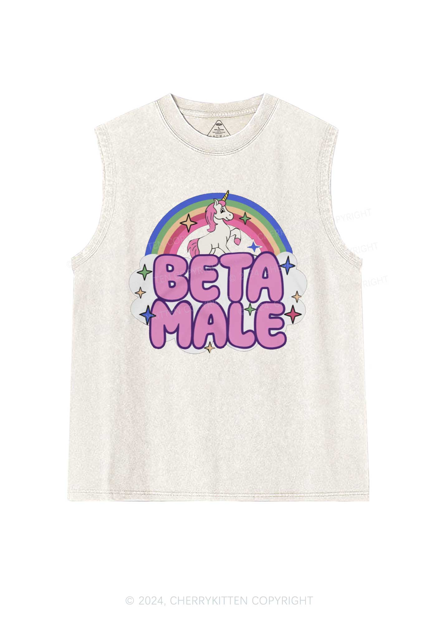 Beta Male Unicorn Y2K Washed Tank Cherrykitten